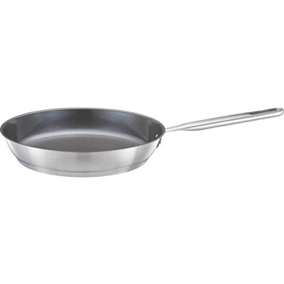 Fiskars Koekenpan, Ø 28 cm, pan met antiaanbaklaag Geschikt voor alle fornuizen, roestvrij staal, All Steel, zilver, 1064745 Fiskars Koekenpan, Ø 28 cm, pan met antiaanbaklaag Geschikt voor alle fornuizen, roestvrij staal, All Steel, zilver, 1064745