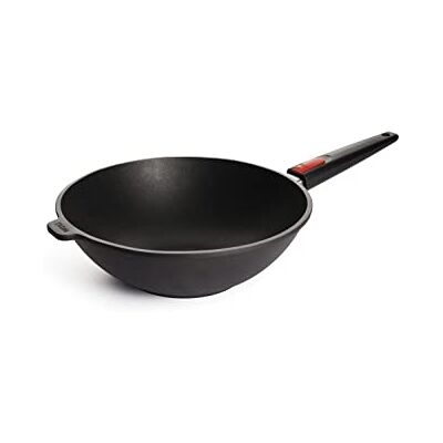 Woll Nowo IL 11030 Wok/pan van titanium met afneembare handgreep, geschikt voor inductie, diameter 30 cm, diepte 10 cm Woll Nowo IL 11030 Wok/pan van titanium met afneembare handgreep, geschikt voor inductie, diameter 30 cm, diepte 10 cm