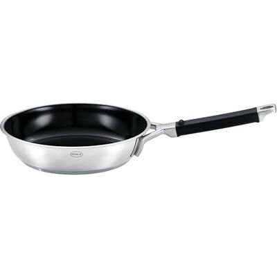 RÖSLE Silence Pro ProCeraPlus Braadpan, diameter 24 cm, anti-aanbaklaag, robuust, hittebestendig tot 260 °C, met keramische coating, roestvrij staal 18/10, zilver/zwart, 47 x RÖSLE Silence Pro ProCeraPlus Braadpan, diameter 24 cm, anti-aanbaklaag, robuust, hittebestendig tot 260 °C, met keramische coating, roestvrij staal 18/10, zilver/zwart, 47 x