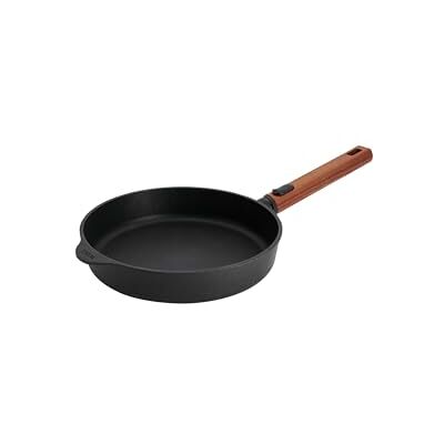 Woll Eco Logic QXR platte pan, inductief, diameter 24 cm, hoogte 5 cm, met duurzame afneembare houten handgreep, geschikt voor alle warmtebronnen, PFAS-vrij en anti-aanbaklaag, gietijzer Woll Eco Logic QXR platte pan, inductief, diameter 24 cm, hoogte 5 cm, met duurzame afneembare houten handgreep, geschikt voor alle warmtebronnen, PFAS-vrij en anti-aanbaklaag, gietijzer