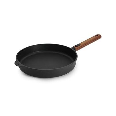 Woll Eco Logic QXR inductieve platte pan, diameter 28 cm, hoogte 5 cm, met afneembare en duurzame houten handgreep, geschikt voor alle warmtebronnen, PFAS-vrij, anti-aanbaklaag, gietijzer Woll Eco Logic QXR inductieve platte pan, diameter 28 cm, hoogte 5 cm, met afneembare en duurzame houten handgreep, geschikt voor alle warmtebronnen, PFAS-vrij, anti-aanbaklaag, gietijzer