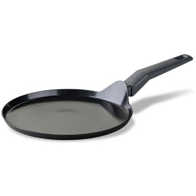 Fackelmann Statement Pannenkoekenpan 25 cm platte pan met keramische coating gerecycled aluminium met antiaanbaklaag voor alle warmtebronnen, inclusief inductie, PFAS-vrij Fackelmann Statement Pannenkoekenpan 25 cm platte pan met keramische coating gerecycled aluminium met antiaanbaklaag voor alle warmtebronnen, inclusief inductie, PFAS-vrij