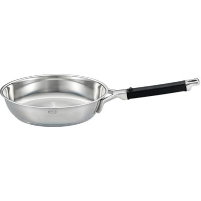 RÖSLE SILENCE PRO Braadpan, Ø 20 cm, van hoogwaardig roestvrij staal voor het perfect bakken van steaks en nog veel meer, van roestvrij staal 18/10, zilver/zwart, 39 x 21,5 x 8,5 RÖSLE SILENCE PRO Braadpan, Ø 20 cm, van hoogwaardig roestvrij staal voor het perfect bakken van steaks en nog veel meer, van roestvrij staal 18/10, zilver/zwart, 39 x 21,5 x 8,5
