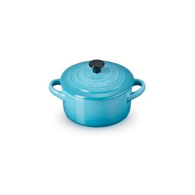Le Creuset Mini-braadpan van keramiek, rond, 250 ml, Caribisch blauw, 71901101700100 Le Creuset Mini-braadpan van keramiek, rond, 250 ml, Caribisch blauw, 71901101700100