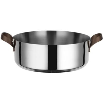 Alessi Lage braadpan met twee handgrepen, roestvrij staal, bruin, 12,3 liter Alessi Lage braadpan met twee handgrepen, roestvrij staal, bruin, 12,3 liter