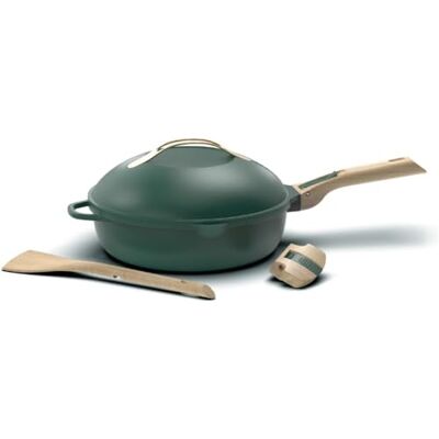COOKUT De fantastische 8-in-1 koekenpan 24 cm Eén gebruiksvoorwerp ter vervanging van pan, pan, braadpan met 2 afneembare handgrepen, stoommand/frituurmand, houten spatel Luifel COOKUT De fantastische 8-in-1 koekenpan 24 cm Eén gebruiksvoorwerp ter vervanging van pan, pan, braadpan met 2 afneembare handgrepen, stoommand/frituurmand, houten spatel Luifel