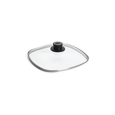 Woll Vierkant deksel van veiligheidsglas, 26 x 26 cm, dekselknop met permanente ventilatie, roestvrijstalen rand, transparant, ovenbestendig tot 250 graden Woll Vierkant deksel van veiligheidsglas, 26 x 26 cm, dekselknop met permanente ventilatie, roestvrijstalen rand, transparant, ovenbestendig tot 250 graden