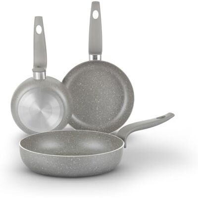 KASANOVA Traditionele kookplaat pannenset, anti-aanbaklaag, pannenset, gezond koken, snel en gelijkmatig, gemaakt in Italië. (3 stuks) KASANOVA Traditionele kookplaat pannenset, anti-aanbaklaag, pannenset, gezond koken, snel en gelijkmatig, gemaakt in Italië. (3 stuks)