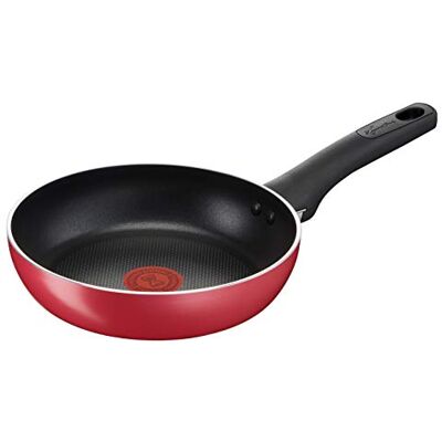 Lagostina Cuisine Mediterranée Pan Ø 20 cm voor inductie, aluminium antiaanbaklaag, met thermo-signaal-kookindicator, rood Lagostina Cuisine Mediterranée Pan Ø 20 cm voor inductie, aluminium antiaanbaklaag, met thermo-signaal-kookindicator, rood