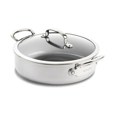 GreenPan PRIER ESH glazen deksel, 26 cm, 3,8 l, roestvrij staal, keramische antiaanbaklaag, PFAS-vrij, geschikt voor inductie, ovenbestendig tot 220 °C, vaatwasmachinebestendig GreenPan PRIER ESH glazen deksel, 26 cm, 3,8 l, roestvrij staal, keramische antiaanbaklaag, PFAS-vrij, geschikt voor inductie, ovenbestendig tot 220 °C, vaatwasmachinebestendig