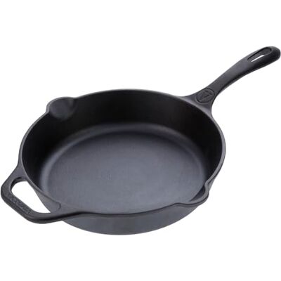 VICTORIA Pan van natuurlijk gietijzer, voorgekruid, inductie, 25 cm, geschikt voor vuur, barbecue, oven, glaskeramische plaat, gas, gietijzer, zonder giftige stoffen, zonder PTFE en PFOA VICTORIA Pan van natuurlijk gietijzer, voorgekruid, inductie, 25 cm, geschikt voor vuur, barbecue, oven, glaskeramische plaat, gas, gietijzer, zonder giftige stoffen, zonder PTFE en PFOA