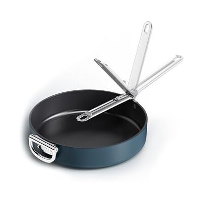 Joseph Joseph Space Pan 30 cm, inklapbare handgreep, ruimtebesparend, inductie en oven, antiaanbaklaag van keramiek Joseph Joseph Space Pan 30 cm, inklapbare handgreep, ruimtebesparend, inductie en oven, antiaanbaklaag van keramiek