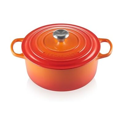 Le Creuset Signature Stoofpan van geëmailleerd gietijzer met deksel, Ø 26 cm, rond, 5,3 liter, 5,135 kg, vulkanisch, 21177260902430 Le Creuset Signature Stoofpan van geëmailleerd gietijzer met deksel, Ø 26 cm, rond, 5,3 liter, 5,135 kg, vulkanisch, 21177260902430