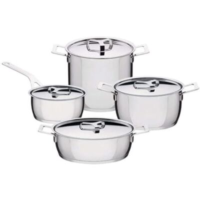 Alessi Set van 7 potten en pannen zilver Alessi Set van 7 potten en pannen zilver