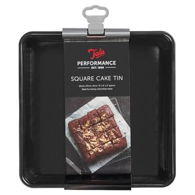 Tala Performance Vierkante bakvorm, demonteerbaar, 24,5 x 24,5 cm, koolstofstaal, anti-aanbaklaag, afneembare bodem, oven 240 °C Tala Performance Vierkante bakvorm, demonteerbaar, 24,5 x 24,5 cm, koolstofstaal, anti-aanbaklaag, afneembare bodem, oven 240 °C