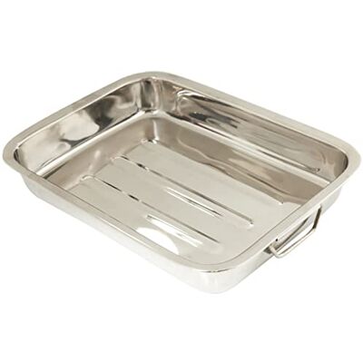 IBILI Clásica 651435 braadpan, roestvrij staal, met inklapbare metalen handgrepen, 35 x 26 x 6,5 cm IBILI Clásica 651435 braadpan, roestvrij staal, met inklapbare metalen handgrepen, 35 x 26 x 6,5 cm
