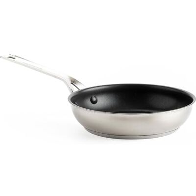 KitchenAid Braadpan van roestvrij staal, 20 cm, 3-laags roestvrij staal, anti-aanbaklaag, PFAS-vrij, inductiekookpan, ovenbestendig tot 220 °C en vaatwasmachinebestendig, handvat dat koel blijft, zilver KitchenAid Braadpan van roestvrij staal, 20 cm, 3-laags roestvrij staal, anti-aanbaklaag, PFAS-vrij, inductiekookpan, ovenbestendig tot 220 °C en vaatwasmachinebestendig, handvat dat koel blijft, zilver