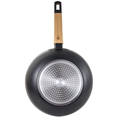 Bergner EARTH BLACK Geprinte aluminium wok 28 x 7,5 cm Anti-aanbaklaag Ergonomische soft-touch handgreep Geschikt voor elke keuken Modern en functioneel design Bergner EARTH BLACK Geprinte aluminium wok 28 x 7,5 cm Anti-aanbaklaag Ergonomische soft-touch handgreep Geschikt voor elke keuken Modern en functioneel design