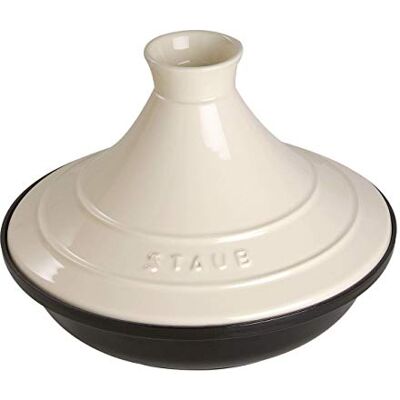 STAUB Tajine schaal van gietijzer, keramisch deksel, Ø 20 cm, crème STAUB Tajine schaal van gietijzer, keramisch deksel, Ø 20 cm, crème