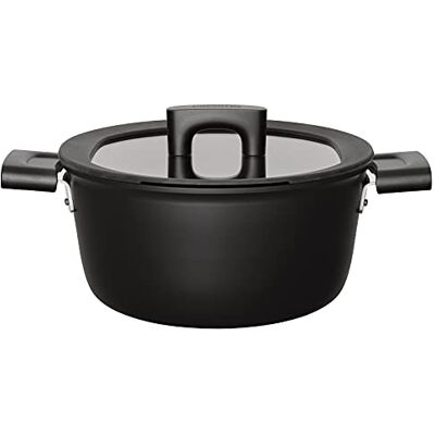 Fiskars 1052227 steelpan met deksel, Ø 22 cm, inhoud: 3,5 liter, geschikt voor alle kookplaten, aluminium/kunststof, krasbestendig, antiaanbaklaag, hard face, 1052227 Fiskars 1052227 steelpan met deksel, Ø 22 cm, inhoud: 3,5 liter, geschikt voor alle kookplaten, aluminium/kunststof, krasbestendig, antiaanbaklaag, hard face, 1052227