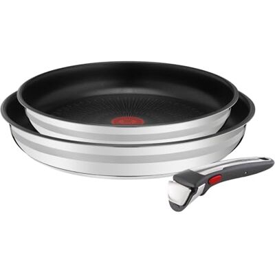 Tefal Jamie Oliver by Ingenio L97691 pannenset met afneembare handgreep, 24/28 cm, ruimtebesparend, inductie, antiaanbaklaag, eenvoudig te bedienen en te reinigen Tefal Jamie Oliver by Ingenio L97691 pannenset met afneembare handgreep, 24/28 cm, ruimtebesparend, inductie, antiaanbaklaag, eenvoudig te bedienen en te reinigen