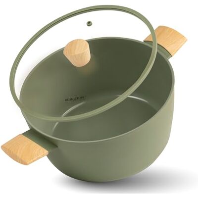 Romertopf Römerpot 26 cm kookpan met glazen deksel, inhoud 6,1 l, aluminium met keramische antiaanbaklaag, geschikt voor alle warmtebronnen, inclusief inductie, groen Romertopf Römerpot 26 cm kookpan met glazen deksel, inhoud 6,1 l, aluminium met keramische antiaanbaklaag, geschikt voor alle warmtebronnen, inclusief inductie, groen