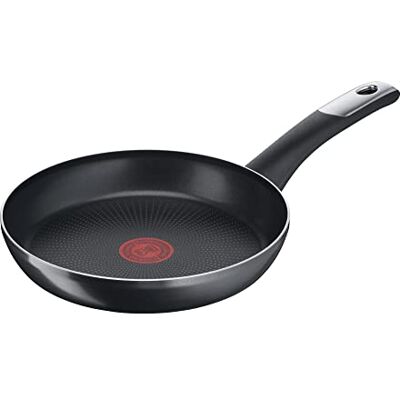 Tefal C38804 Koekenpan Hard Titanium Essential 24 cm Anti-aanbaklaag met titaniumdeeltjes Temperatuurindicator Vaatwasmachinebestendig Made in France Zwart Tefal C38804 Koekenpan Hard Titanium Essential 24 cm Anti-aanbaklaag met titaniumdeeltjes Temperatuurindicator Vaatwasmachinebestendig Made in France Zwart