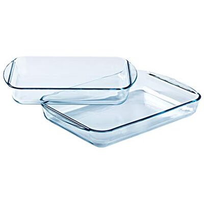 Pyrex ® Essentials – set met 2 rechthoekige lasagneplaten van glas (35 x 23 cm, 40 x 27 cm) Pyrex ® Essentials – set met 2 rechthoekige lasagneplaten van glas (35 x 23 cm, 40 x 27 cm)