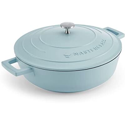 Master Class MasterClass Ovenschaal met deksel, 4 l/28 cm, licht gegoten aluminium, geschikt voor inductiekookplaten en oven, hemelsblauw Master Class MasterClass Ovenschaal met deksel, 4 l/28 cm, licht gegoten aluminium, geschikt voor inductiekookplaten en oven, hemelsblauw