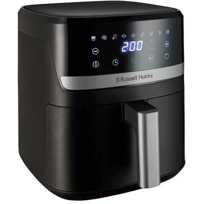 Russell Hobbs Rapid Air 27621-56 Luchtfriteuse, 5,5 l, compact, 9 functies: vaatwasser, keramiek, antiaanbaklaag, BPA-vrij, touchscreen, frituren zonder olie, grillen, bakken en braden Russell Hobbs Rapid Air 27621-56 Luchtfriteuse, 5,5 l, compact, 9 functies: vaatwasser, keramiek, antiaanbaklaag, BPA-vrij, touchscreen, frituren zonder olie, grillen, bakken en braden