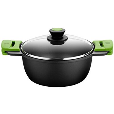 BRA Prior Kookpan hoog, 32 cm, gegoten aluminium, met antiaanbaklaag, Teflon innovaties zonder PFOA, met glazen deksel en afneembare siliconen handgrepen, voor alle warmtebronnen, inclusief inductie BRA Prior Kookpan hoog, 32 cm, gegoten aluminium, met antiaanbaklaag, Teflon innovaties zonder PFOA, met glazen deksel en afneembare siliconen handgrepen, voor alle warmtebronnen, inclusief inductie