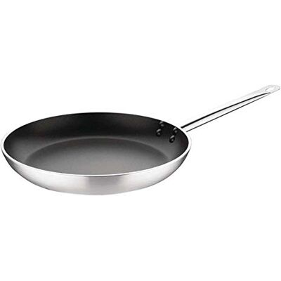 Vogue Teflon Platinum Plus inductiekookpan, Zilver, Maat: 360(Ø) mm, Compatibel met alle kookplaten, Veilig voor Ovengebruik, Ophanggat, FB693 Vogue Teflon Platinum Plus inductiekookpan, Zilver, Maat: 360(Ø) mm, Compatibel met alle kookplaten, Veilig voor Ovengebruik, Ophanggat, FB693