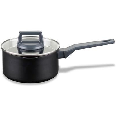 Fackelmann Statement kookpan 16 cm met handvat, pan met keramische coating, gerecycled aluminium, antiaanbaklaag, hittebestendig, met glazen deksel, voor iedereen Fackelmann Statement kookpan 16 cm met handvat, pan met keramische coating, gerecycled aluminium, antiaanbaklaag, hittebestendig, met glazen deksel, voor iedereen