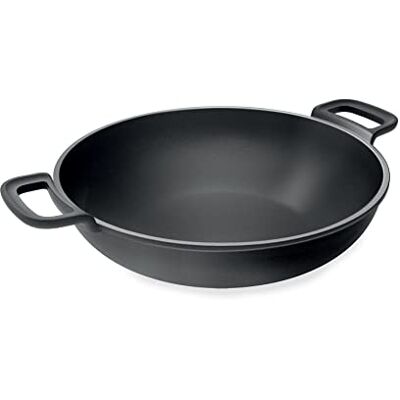 Tescoma 617020 gietijzeren wok met hoge warmtegeleiding, Ø 30 cm, massieve lijn Tescoma 617020 gietijzeren wok met hoge warmtegeleiding, Ø 30 cm, massieve lijn