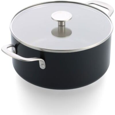KitchenAid aluminium faitout avec couvercle en verre, 24 cm/4, 91 L, céramique-revêtement antiadhésif sans PFAS, induction, résiste au four jusqu’à 160 °C, compatible lave-vaisselle, noir KitchenAid aluminium faitout avec couvercle en verre, 24 cm/4, 91 L, céramique-revêtement antiadhésif sans PFAS, induction, résiste au four jusqu’à 160 °C, compatible lave-vaisselle, noir