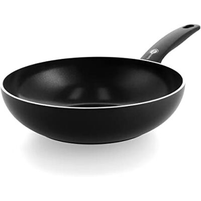 GreenPan Keramische Wokpan 28 cm Geschikt voor inductie en vaatwasmachinebestendig Gezonde antiaanbaklaag zonder PFAS, Cambridge GreenPan Keramische Wokpan 28 cm Geschikt voor inductie en vaatwasmachinebestendig Gezonde antiaanbaklaag zonder PFAS, Cambridge