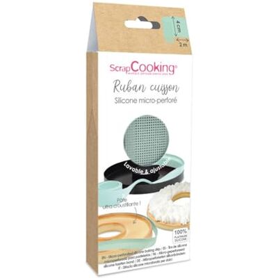 ScrapCooking Microgeperforeerde siliconen band koken H 4 cm x 200 cm, watergroen ScrapCooking Microgeperforeerde siliconen band koken H 4 cm x 200 cm, watergroen