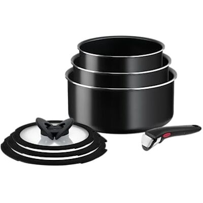 Tefal Ingenio pannenset met afneembare handgreep, 7-delig Gepatenteerd uitneembaar handvatsysteem, oven en koelkast, ruimtebesparend, anti-aanbaklaag, geschikt voor alle warmtebronnen Tefal Ingenio pannenset met afneembare handgreep, 7-delig Gepatenteerd uitneembaar handvatsysteem, oven en koelkast, ruimtebesparend, anti-aanbaklaag, geschikt voor alle warmtebronnen