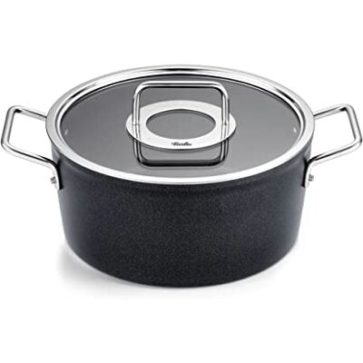 Fissler Adamant Aluminium braadpan (diameter 24 cm, 4,9 l) met glazen coating, anti-aanbaklaag, inductie Fissler Adamant Aluminium braadpan (diameter 24 cm, 4,9 l) met glazen coating, anti-aanbaklaag, inductie