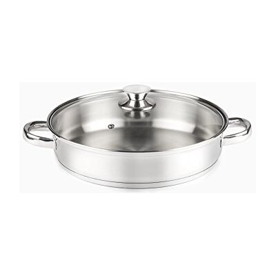 VIER Lage steelpan 26 cm diameter, roestvrij staal 18/10 VIER Lage steelpan 26 cm diameter, roestvrij staal 18/10