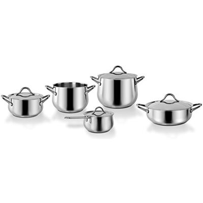 Barazzoni 292909 Italiaanse smaakbatterij, 9-delig, roestvrij staal, grijs, 23 x 31,5 x 11,1 cm Barazzoni 292909 Italiaanse smaakbatterij, 9-delig, roestvrij staal, grijs, 23 x 31,5 x 11,1 cm