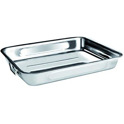 IBILI 651440 braadpan van roestvrij staal met inklapbare metalen handgrepen, 40 x 28 x 7 cm, Clásica IBILI 651440 braadpan van roestvrij staal met inklapbare metalen handgrepen, 40 x 28 x 7 cm, Clásica