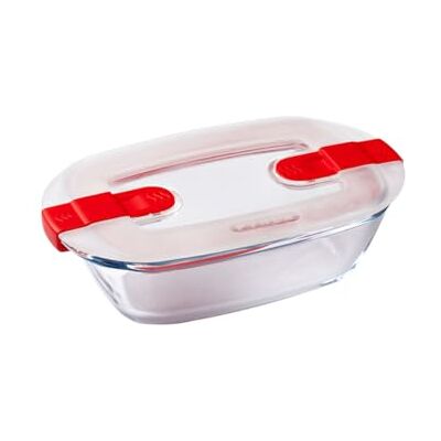 Pyrex Cook & Heat Rechthoekige glazen schaal met luchtdicht deksel voor magnetron – voorraaddoos – koken in de oven, bewaren en opwarmen Pyrex Cook & Heat Rechthoekige glazen schaal met luchtdicht deksel voor magnetron – voorraaddoos – koken in de oven, bewaren en opwarmen