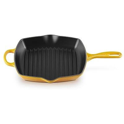 Le Creuset Skillet Grill van geëmailleerd gietijzer, vierkant, 26 cm, 2,86 kg, Nectar, 20183266720422 Le Creuset Skillet Grill van geëmailleerd gietijzer, vierkant, 26 cm, 2,86 kg, Nectar, 20183266720422