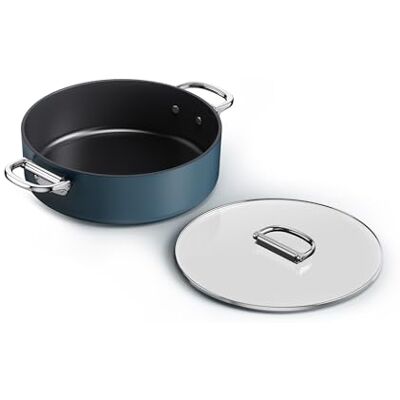 Joseph Joseph Space diepe stoofpan, 28 cm, met deksel, inklapbare handgreep, ruimtebesparend, inductie en oven, keramiek Joseph Joseph Space diepe stoofpan, 28 cm, met deksel, inklapbare handgreep, ruimtebesparend, inductie en oven, keramiek