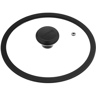 Moneta Glazen deksel, siliconen rand, glas, transparant, diameter 20 cm Moneta Glazen deksel, siliconen rand, glas, transparant, diameter 20 cm
