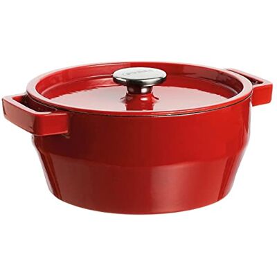 Pyrex Gietijzeren stoofpan, langzaam, 28 cm, rood Pyrex Gietijzeren stoofpan, langzaam, 28 cm, rood