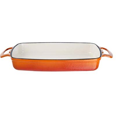 Vogue Rechthoekige ovenschaal van gietijzer, 1,8 l, 40 x 370 x 217 mm, oranje Vogue Rechthoekige ovenschaal van gietijzer, 1,8 l, 40 x 370 x 217 mm, oranje