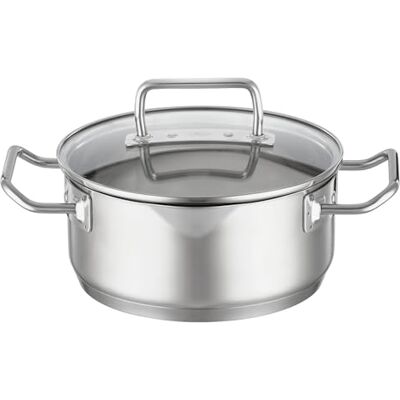 RÖSLE EXPERTISO Premium universele kookpan van roestvrij staal 18/10, glazen deksel, binnenladder, vaatwasmachinebestendig, 20 cm, zilverkleurig RÖSLE EXPERTISO Premium universele kookpan van roestvrij staal 18/10, glazen deksel, binnenladder, vaatwasmachinebestendig, 20 cm, zilverkleurig