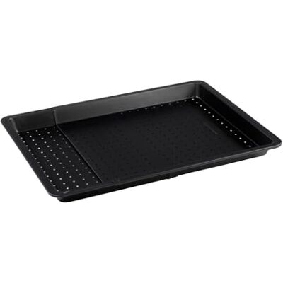 Zenker 6539 Bakplaat, uittrekbaar, geperforeerd, anti-aanbaklaag, Teflon-coating, zwart, staal, teflon-coating, 37 tot 52 cm Zenker 6539 Bakplaat, uittrekbaar, geperforeerd, anti-aanbaklaag, Teflon-coating, zwart, staal, teflon-coating, 37 tot 52 cm